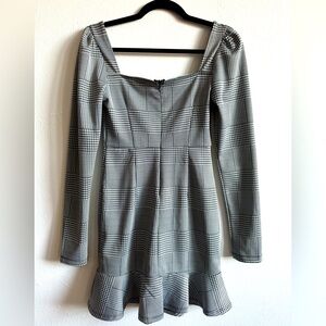 Houndstooth print mini dress